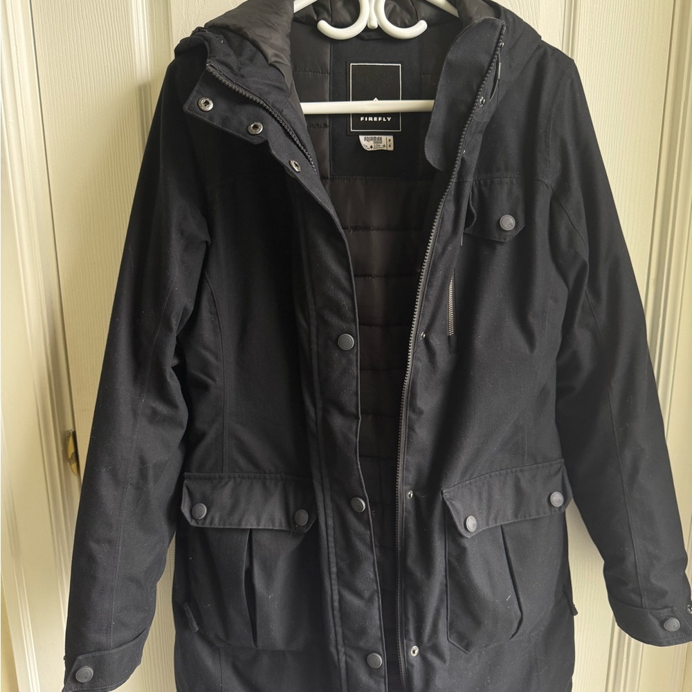 Black Hooded Parka Jacket